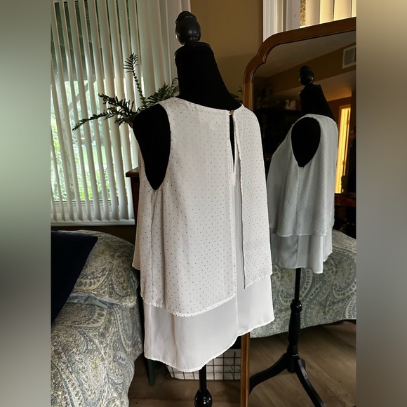 Philosophy White Dress Tank with Tiny gold dots Medium - Picture 3 of 8